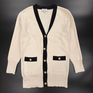NEW & Other Stories Oversized Gold Button Cardigan Old Money Quiet Luxury Preppy